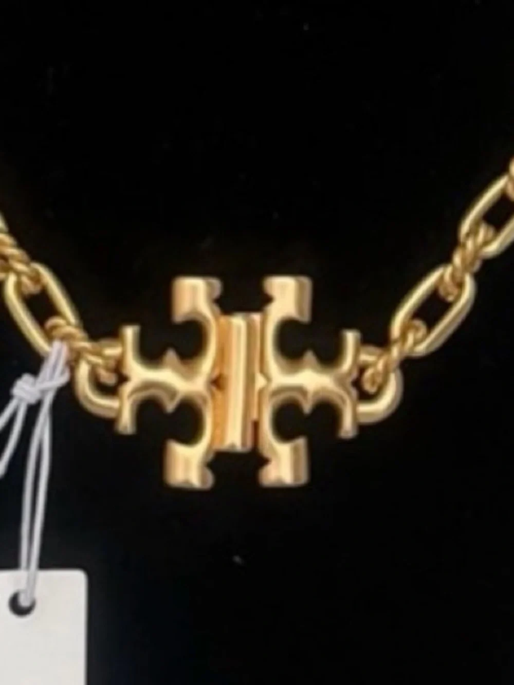 Tory Burch Authentic Statement Necklace .18k Gold Plated NEW